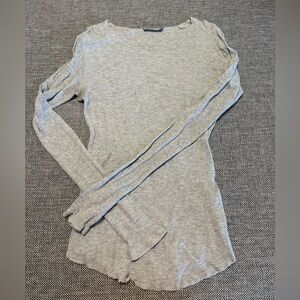 Vince Heather Gray Waffle Knit Top